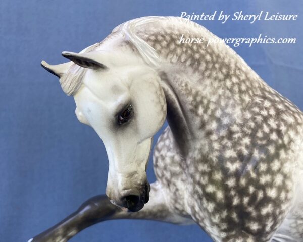 Custom Resin Prancing Arabian Mare Dapple Grey